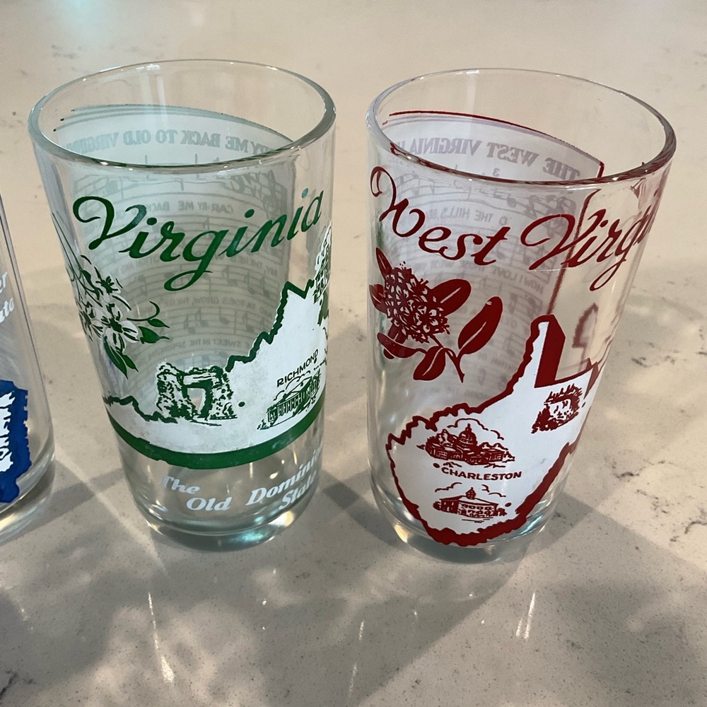 4- States Souvenir Sing-a-Song Glasses Alabama, Georgia,West Virginia & Virginia - Picture 3 of 9